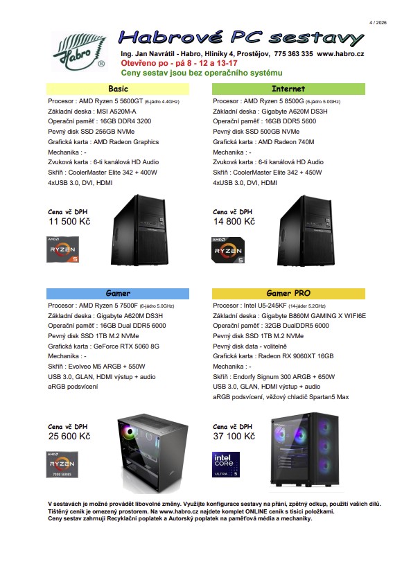Náhled PDF - Počítačové sestavy